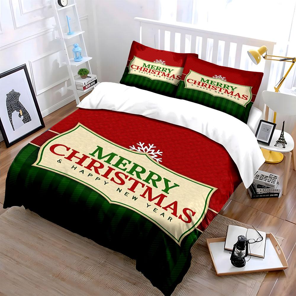 Merry Christmas Bedding Set Bedding Duvet Cover Set Duvet Cover Pillowcases (1 * Duvet Cover 2 * Pillowcases, without duvet insert)