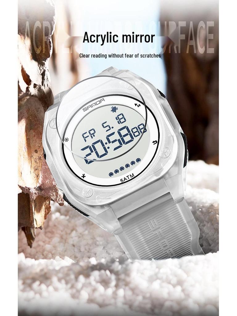 Sanda Multifunctional Luminous Waterproof Student Countdown Watch with Alarm