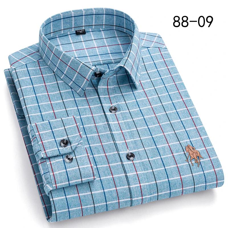 New Autumn Winter Fashion Plaid Flannel Long Sleeve Shirts For Men Plus Size Cotton Warm Clothing Business Smart Dress Shirts