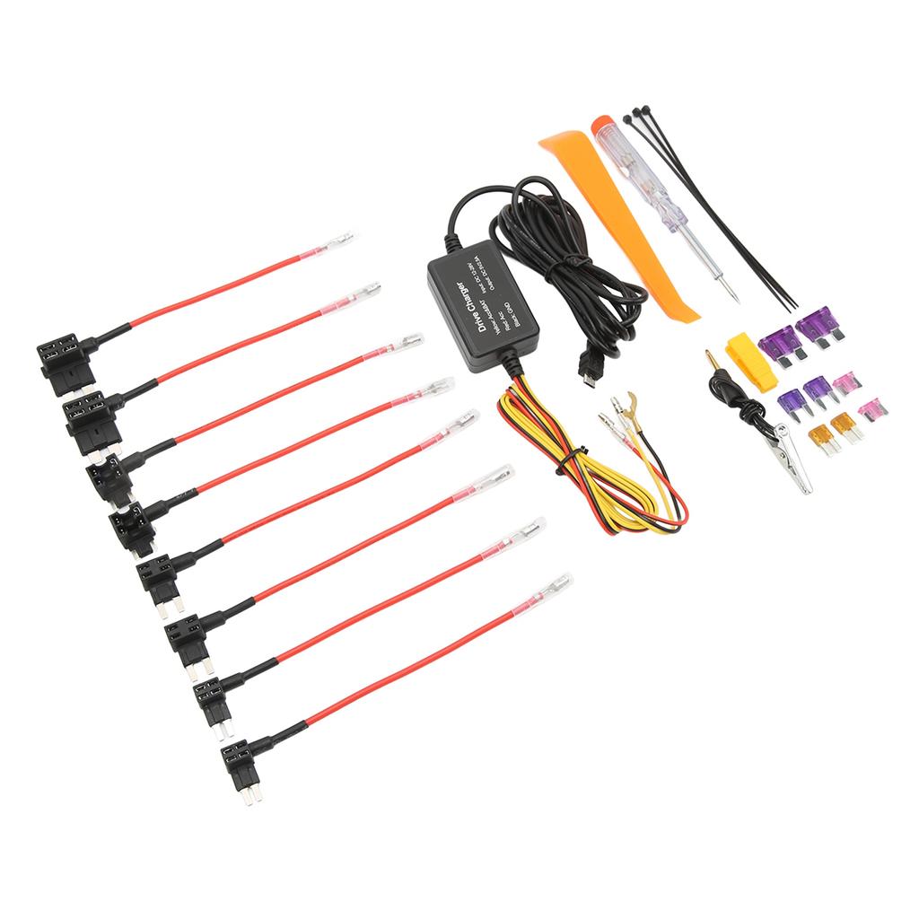 Dash Cam Hardwire Kit 12V?28V to 5V USB Adapter Overheating Protection for Mirror Cam GPS Navigator