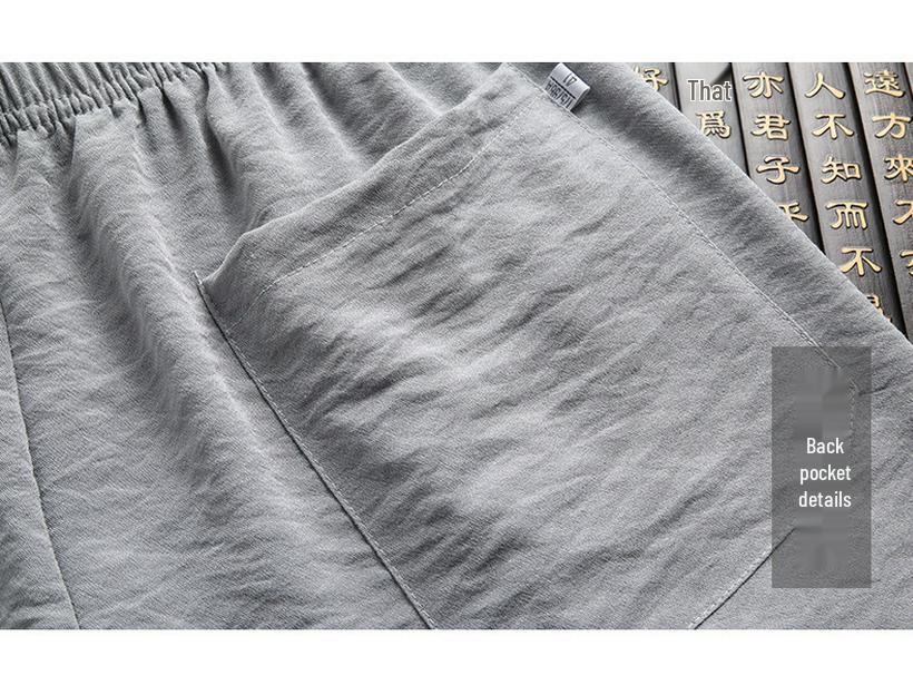 Men's Spring/Summer Tang Suit - Chinese Style Grandpa Shirt for Middle-Aged & Elderly, Thin Hanfu Dad Set