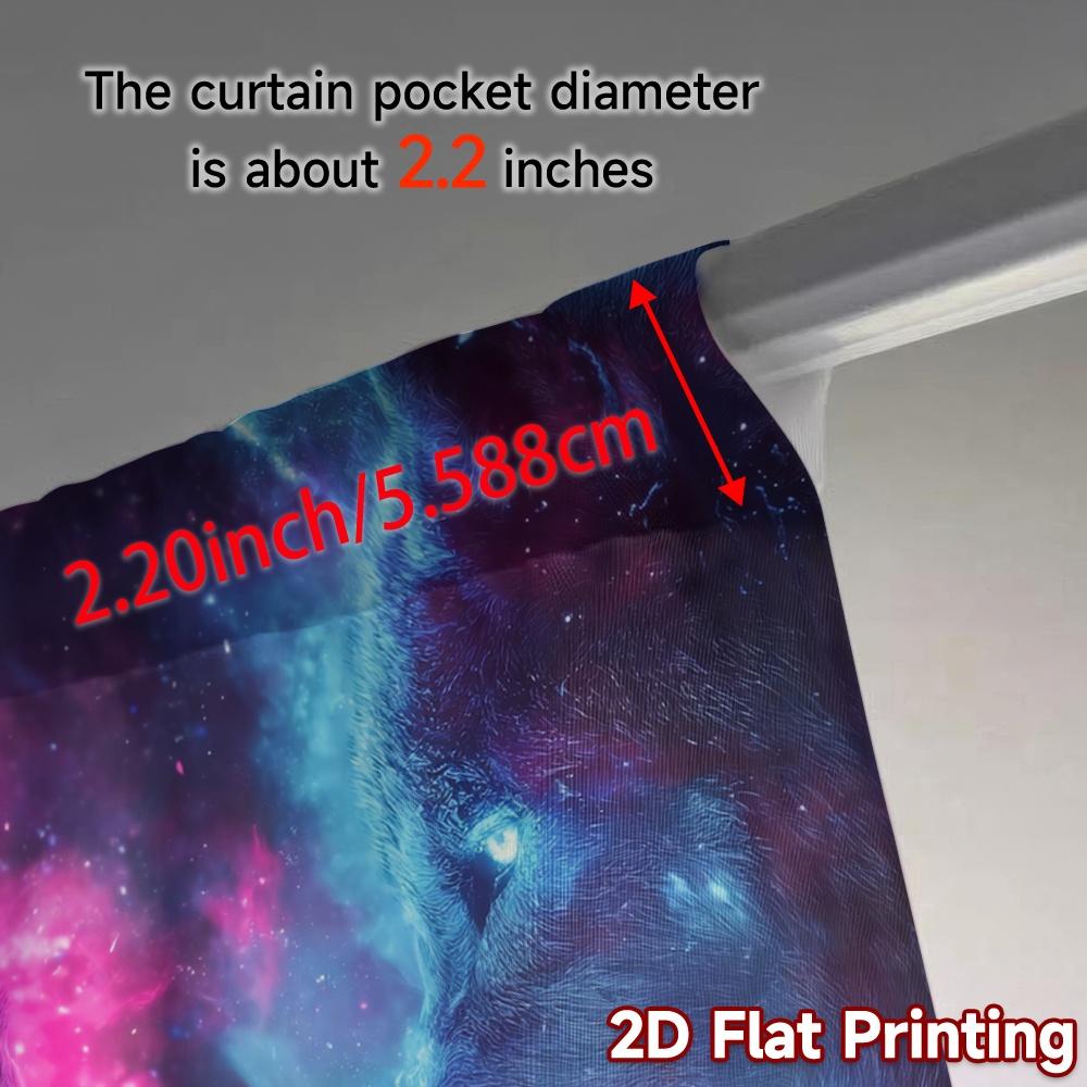 2pcs, 2D FLAT PRINTING Curtains (Without Rod) Cosmic Wolves Popular Curtain Versatile Durable Polyester Curtains Decorations For