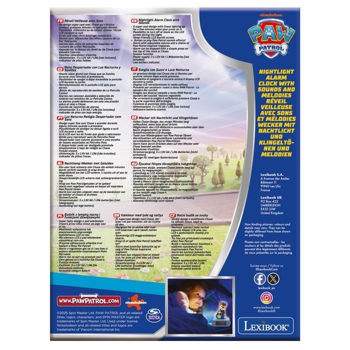 Wecker mit Nachtlicht Paw Patrol Chase 3D