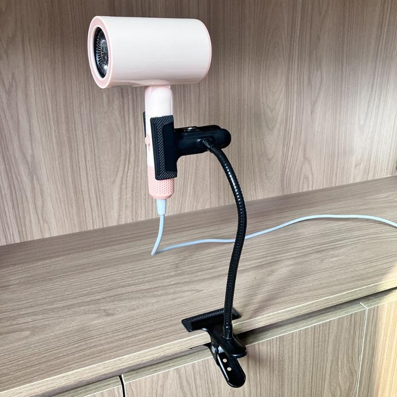 Flexible Metal Hose with Plastic Clamp and AntiSlip Pad Stand for Securely Mounting Microphones Hair Dryers Small Fan
