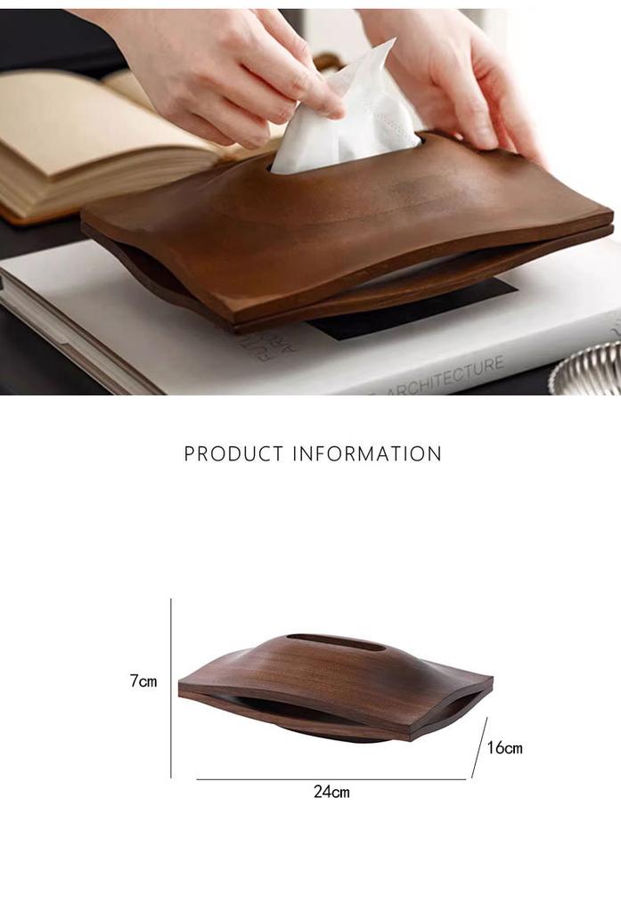 Wooden Tissue Box Solid Wood Desktop Walnut Paper Box Napkin Holder Tabletop Ornament Face Towel Storage Container Home Decor