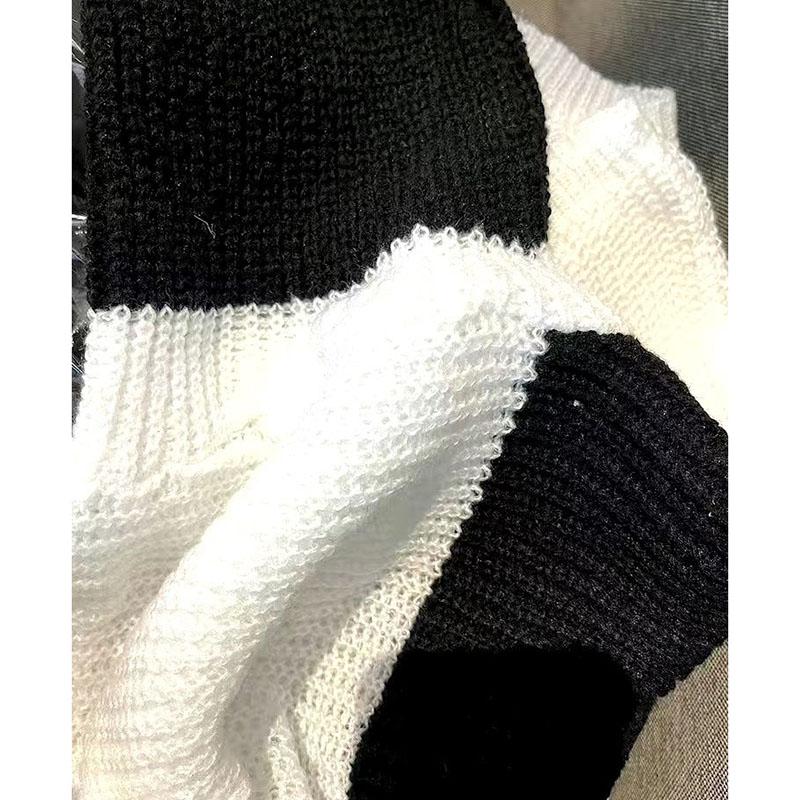 Spring and Autumn New Cropped Knitted Top Women's Sweater Loose Versatility Casual Design Sense Niche Long-sleeved T-shirt