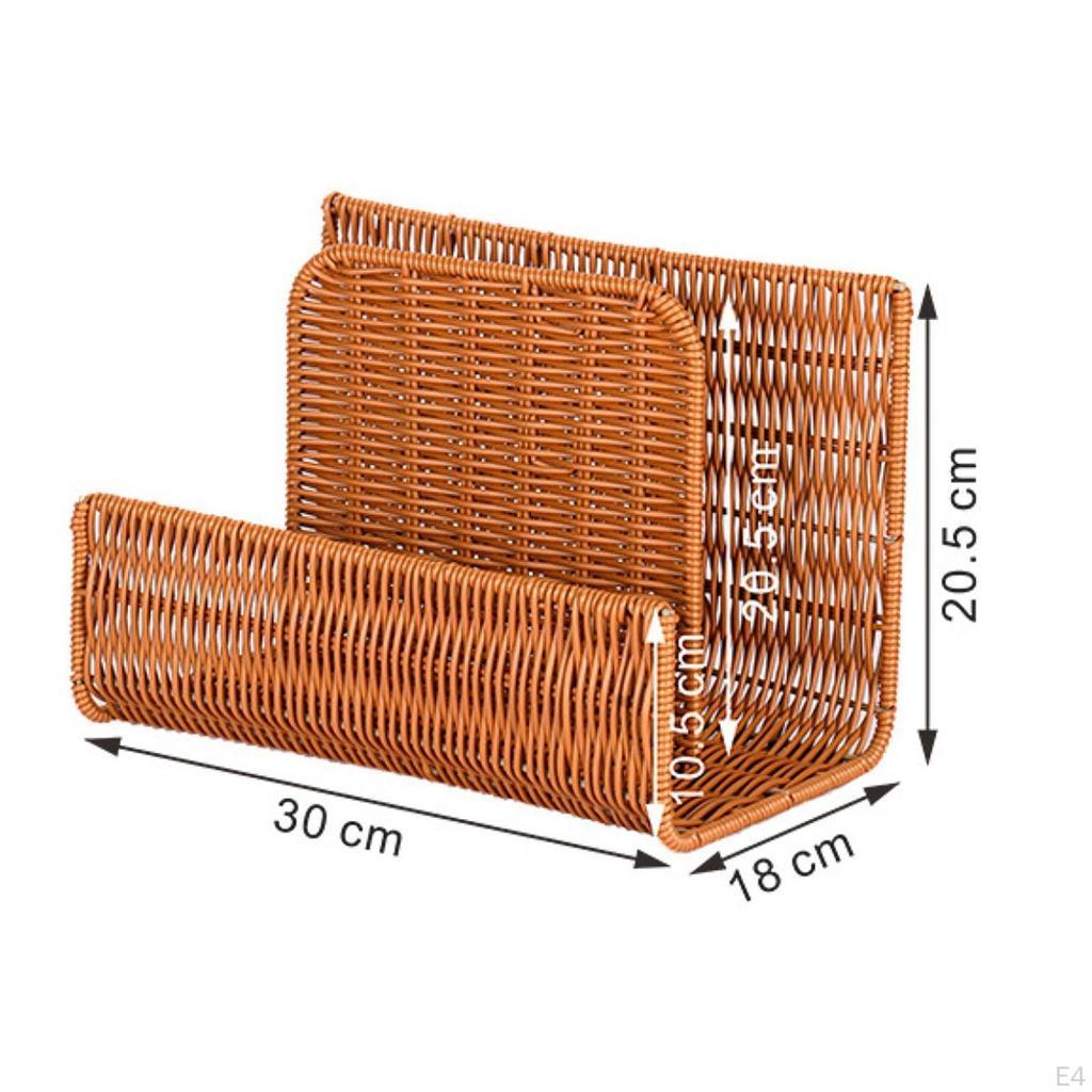 Bookend Desk Bookshelf Display Stand Book Shelf Decorative Woven Magazine Rack Organizer for Office