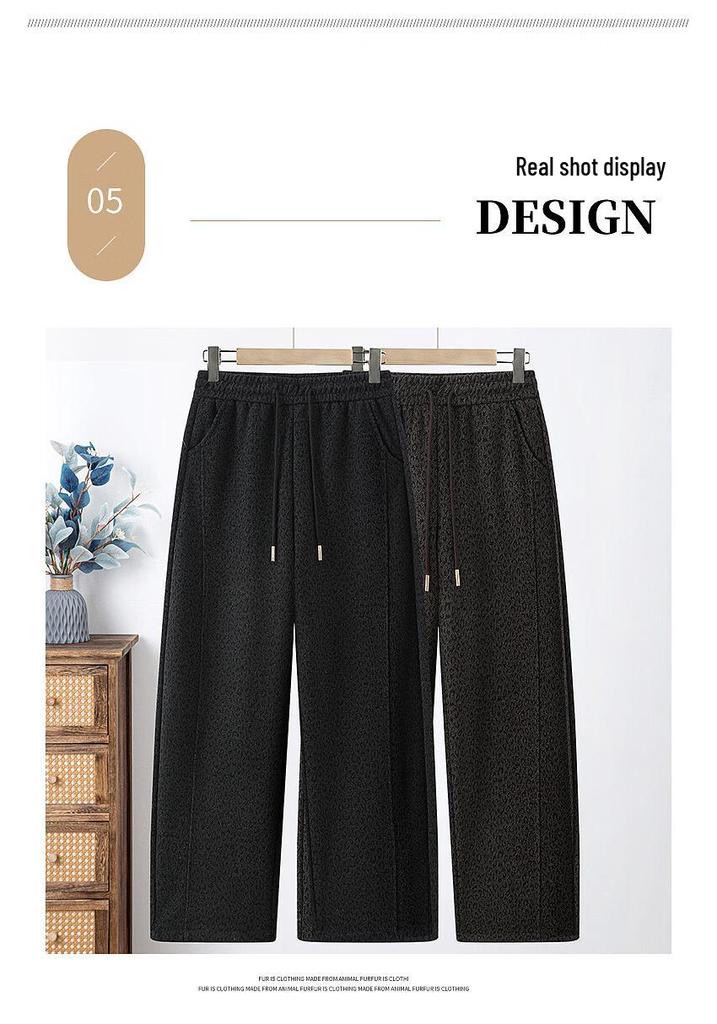 LANGSHA Women's Plus Size High-Waist Straight-Leg Pants