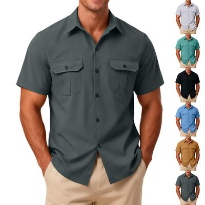 Men's Casual Outdoor Collared Workwear Short-Sleeve Shirt