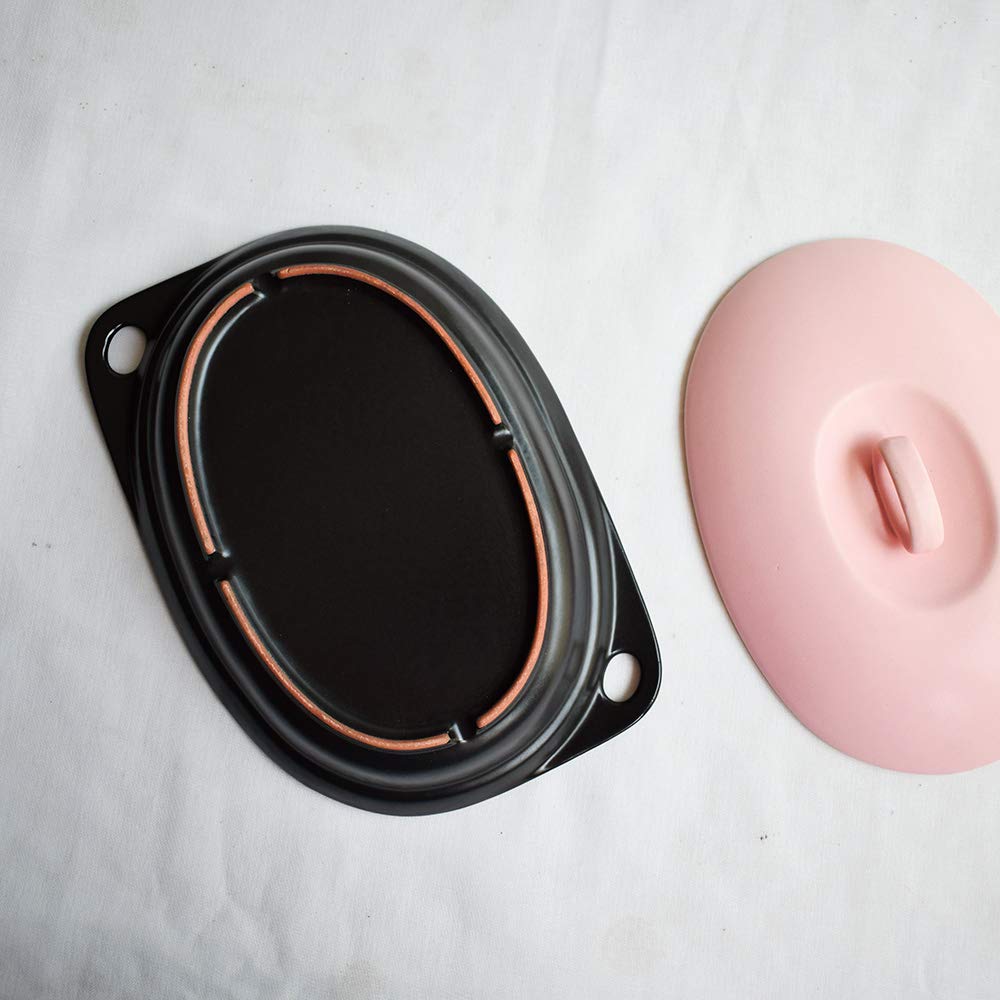 [KaKa Department Store] Microwave Heating Plate with Lid, Pink, Made in Japan, 01-03