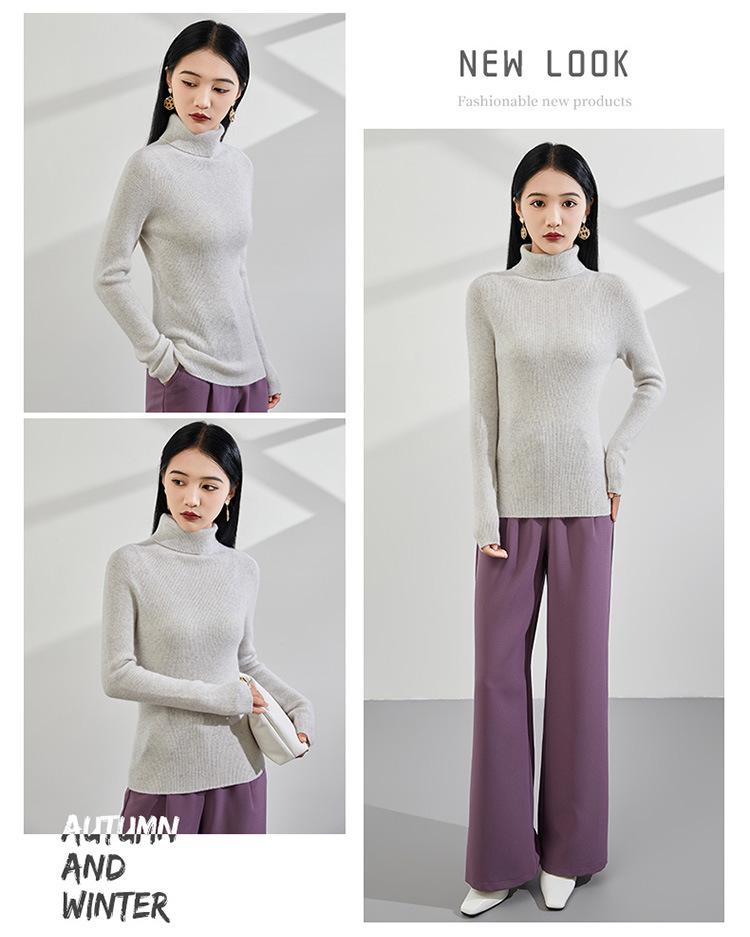 Women's Autumn/Winter 2025 Half-High Neck Slimming Knit Sweater - Comfortable & Fashionable Base Layer Top