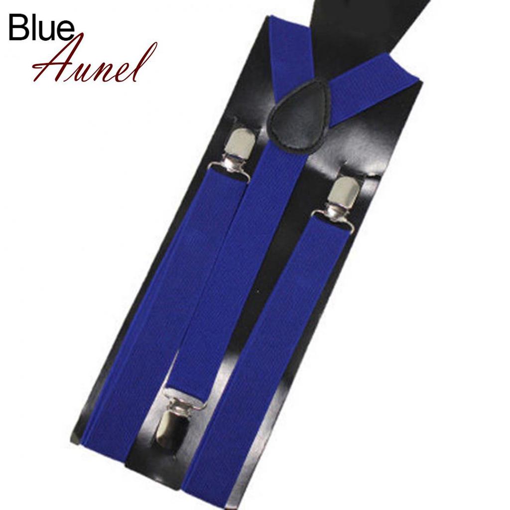 Men'S And Women'S Candy Color Clip Type Elastic Suspenders With Y-Shaped Adjustable Brackets Gifts