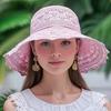 Large Brimmed Straw Hat for Women, Summer Lace Hollow Out Large Brimmed Fisherman Hat, Beach UV Resistant Sun Hat
