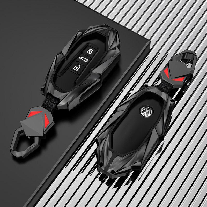 Volkswagen Key Case: Cross-Border Compatible for Lingdu, Tuangxid4x, Weiran, ID.3, ID.6X - Silver Edge, Black & White Design