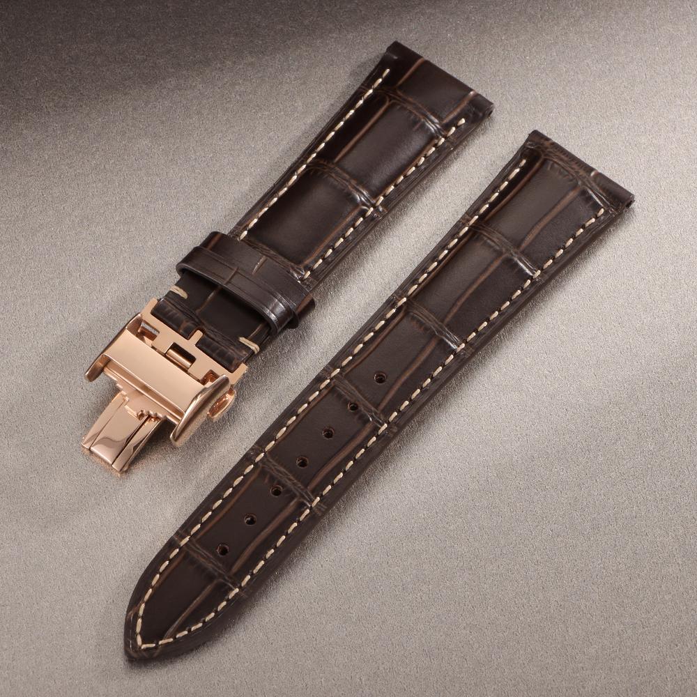 Watchband 18mm 19mm 20mm 21mm 22mm Men Women Cowhide Strap for Longines Butterfly Clasp Universal Watch Band Watch Accessories