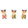 Xmas Reindeer Ornament Resin Statue Cartoon Cute Elk Figurine Tabletop Desktop Ornament