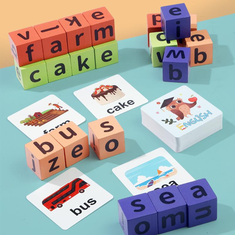 Wooden Fun Toys, English Letter Blocks, Card Words, and Multiplayer Battle Game Competitions, Halloween, Christmas Gifts