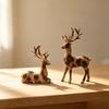 1 Pair Realistic Christmas Deer Figurine Vintage Animal Tabletop Figurine  Living Room