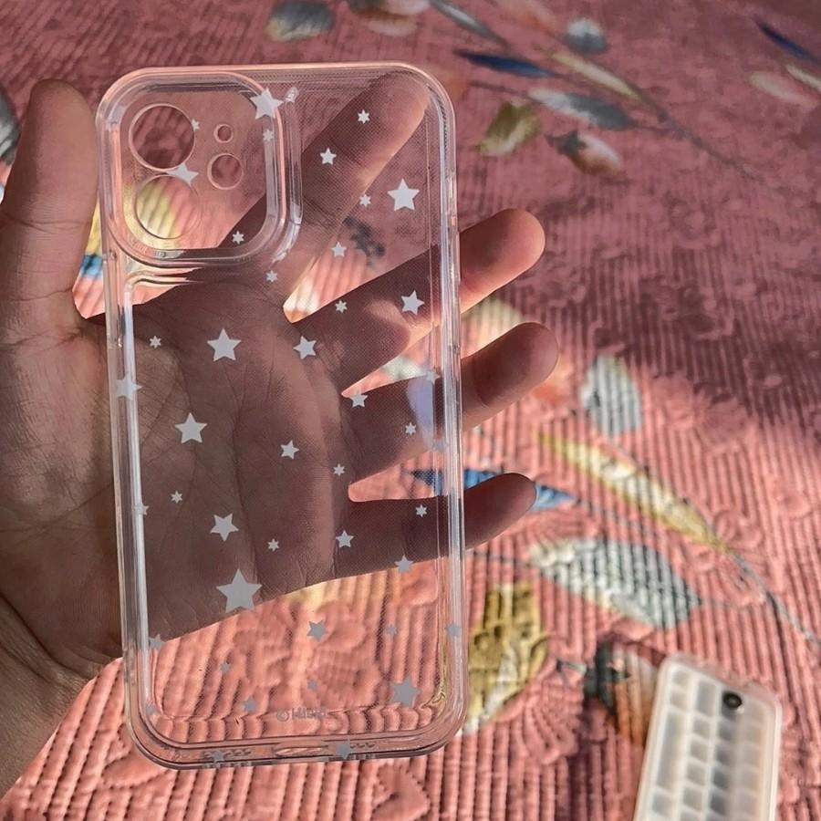 White Star for Apple 17promax Mobile Phone Case 14 15 Soft Case 16pro Fine Hole 11 Cartoon XS 13