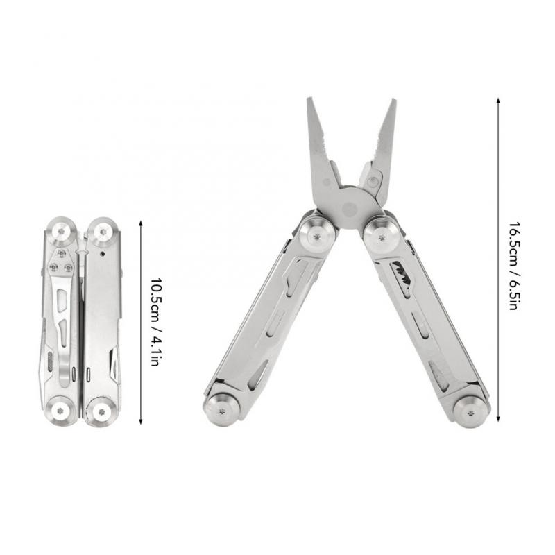 13-in-1 Edelstahl-Faltwerkzeug mit Multitool-Schlüssel, 16,5 cm