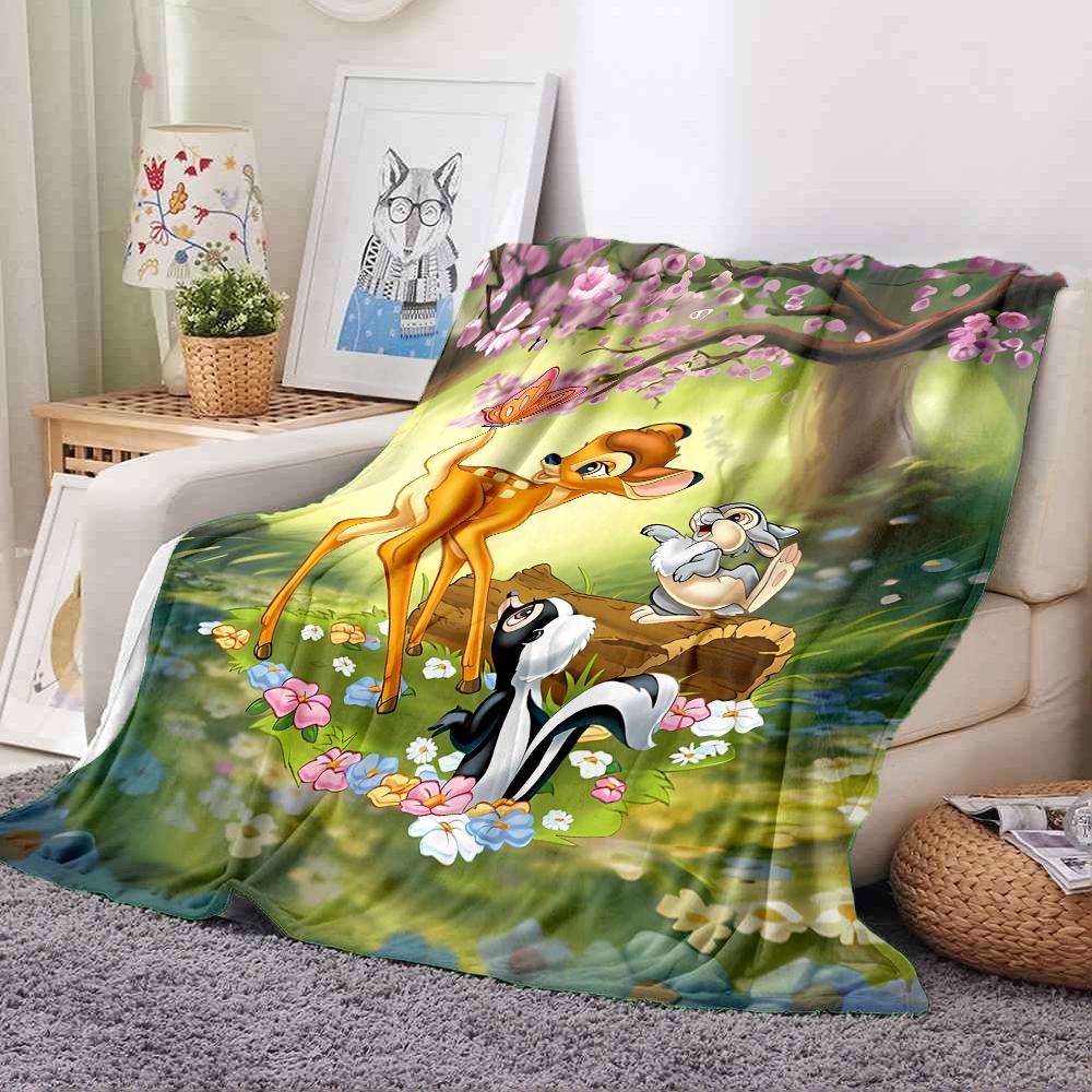 Coperta di Flanella Regina B-Bambi Stampa Cerbiatto - Coperta Morbida e Accogliente per Divano, Poltrona o Letto, Ufficio, Viaggio, Campeggio, Regali per le Feste