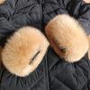 Real Fox Fur Cuffs Arm Warmer Winter Plush Windproof Women Wrist Cuff Sleeves Gloves Pompom Bracelet Wristband Sleeves Accessory