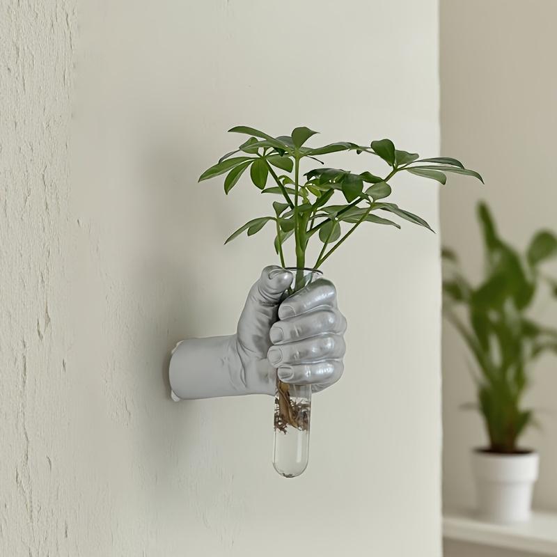 [Moderne Harzvase] 1 Stück Zeitgenössische Geometrische Harz-Wandvase | Handhaltendes Design Wandmontierter Blumenhalter für Moderne Heim- & Hoteldekoration