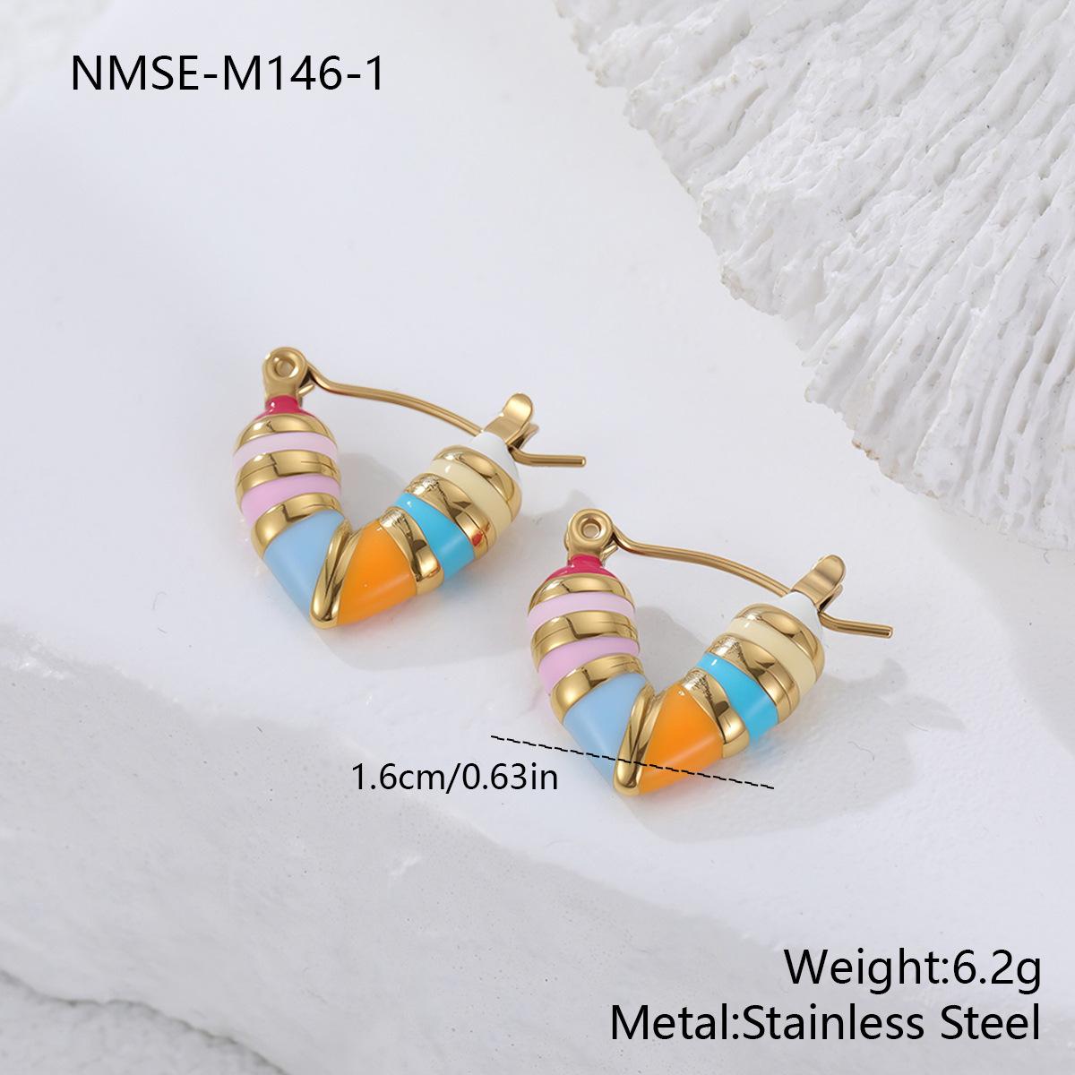 GEMCHIC Women s Colorful Enamel Heart Hoop Earrings Stainless Steel Geometric Studs Fashion Luxury Jewelry 2025 New