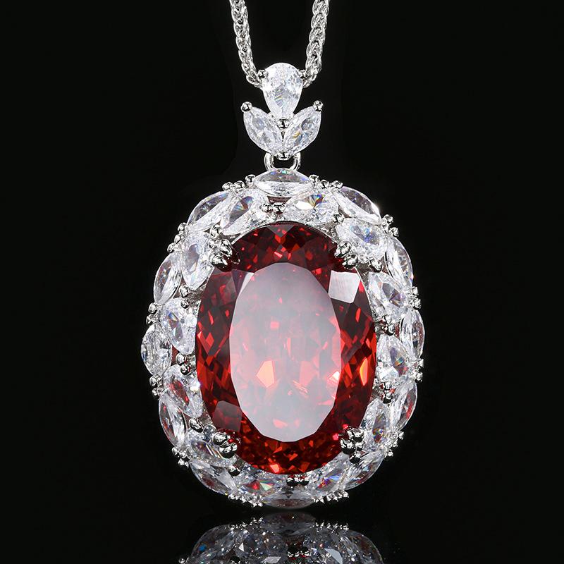 Bijoux Fond Cuivre Plaqué Or Simulation Pendentif Diamant Violet Grand Denier 18 * 25