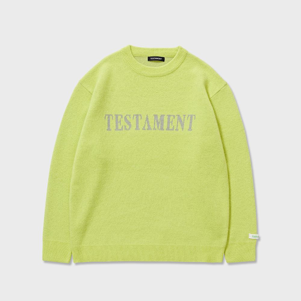 Testament Lettering Angora Knit (Lime) Lime/L