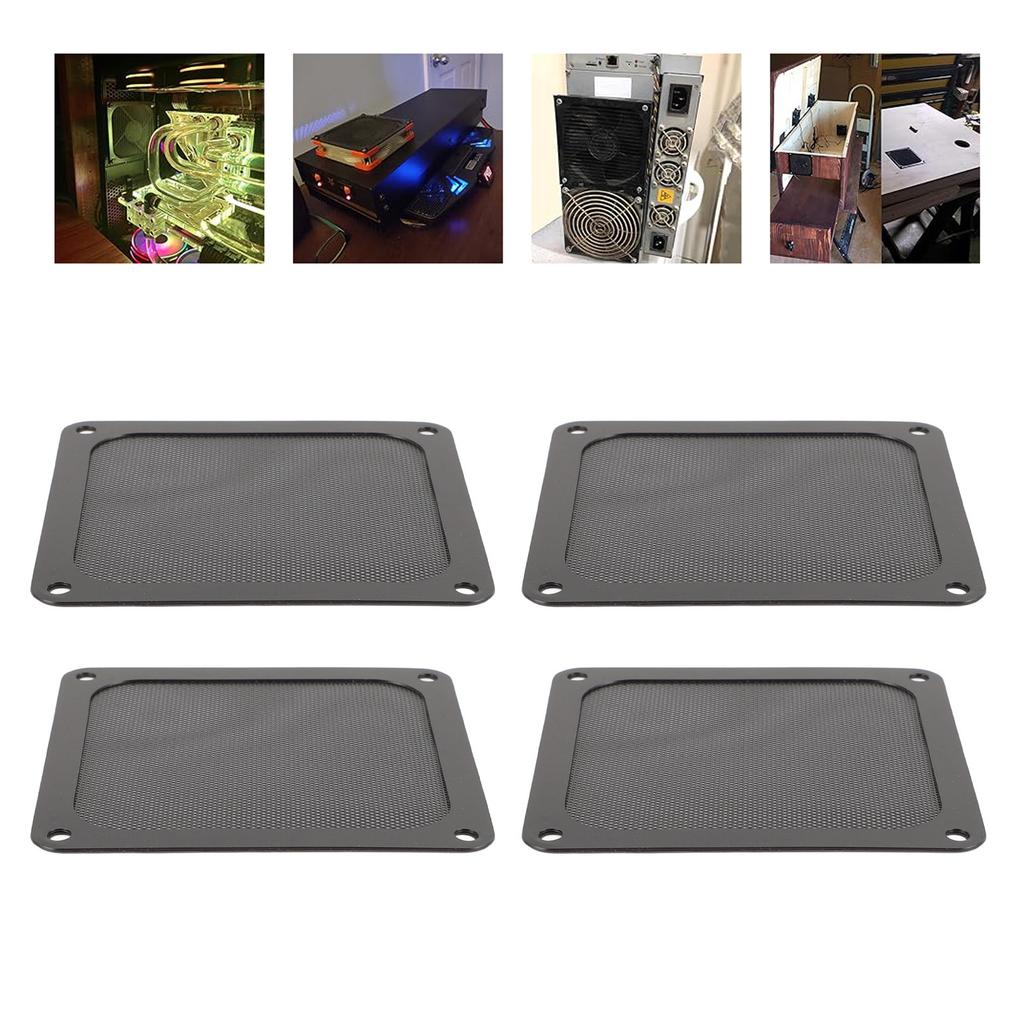 4PCS PC Fan Dust Filter Magnetic Frame 120mm PVC Computer Cooler Fan Dust Filter Mesh Grills for Chicken Coop Vent Fan