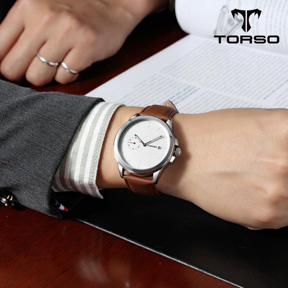 Toleuso T106L Combe Engraving Watch Leather Men'S Watch