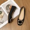 Late Evening Wind Square Head Single Shoes Women's 2025 New Spring and Autumn Models Are Beautiful with Skirts, Low Heels and Soft Soles, and One Ped