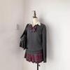 Japanese JK V-Neck Embroidered Sweater - Versatile, Long-Sleeve, College Style for Spring & Autumn