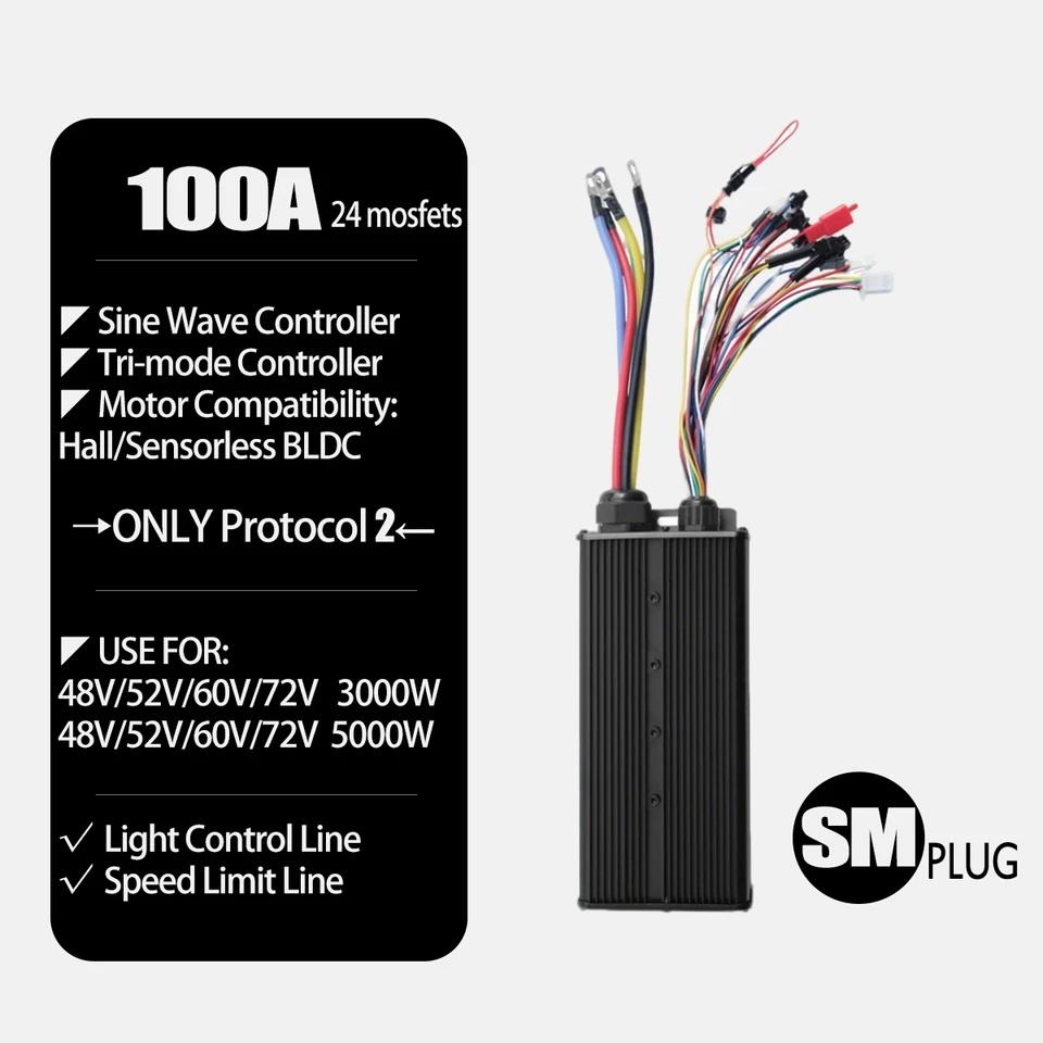 KUNRAY XYD-UKC6 3000W Controller Motore BLDC per E-Bike 100A Display Onda Sinusoidale Accessori per Scooter Elettrico Senza Spazzole Tensione 48V