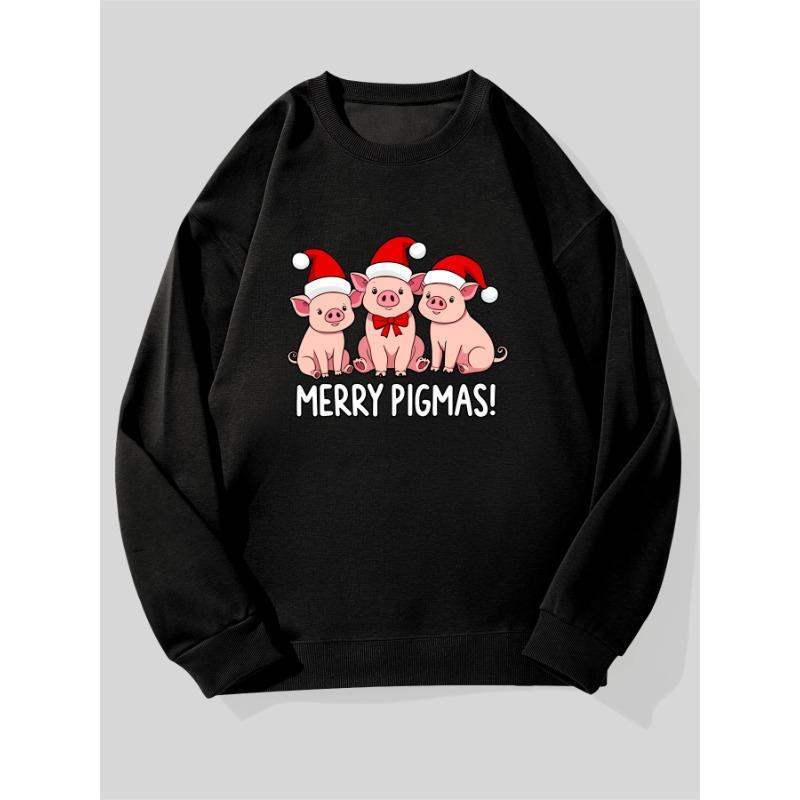 Men's Merry Pigmas! Patterned Casual Round Neck Sweatshirt.