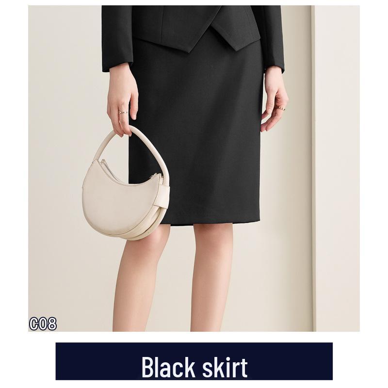 

Женский осенний черный брючный костюм 2025: Элегантная деловая профессиональная рабочая одежда 2XL