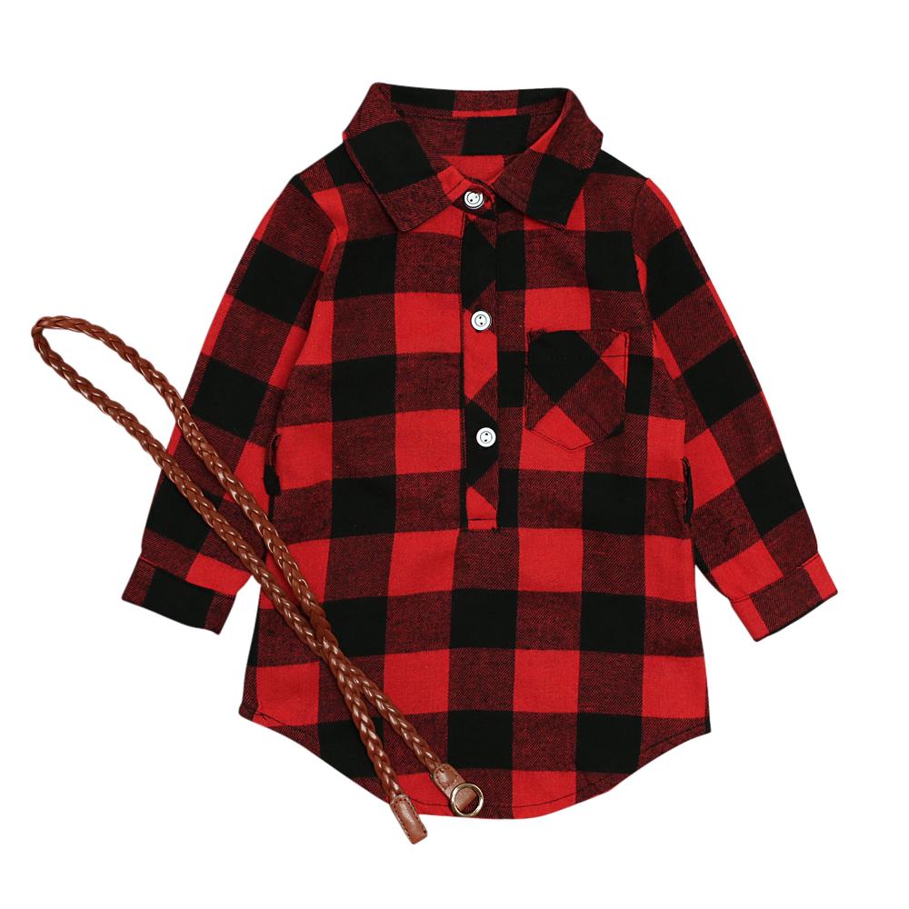 Kinder Baby Mädchen Plaid Baumwolle Weiche Langarm Kleid Casual Outfits