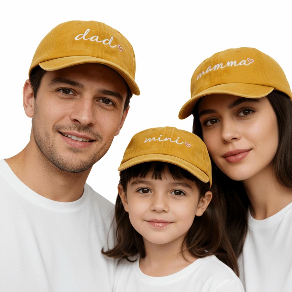 Adjustable dad mama mini Love Caps Washed Cotton Embroidery Baseball Cap Gifts