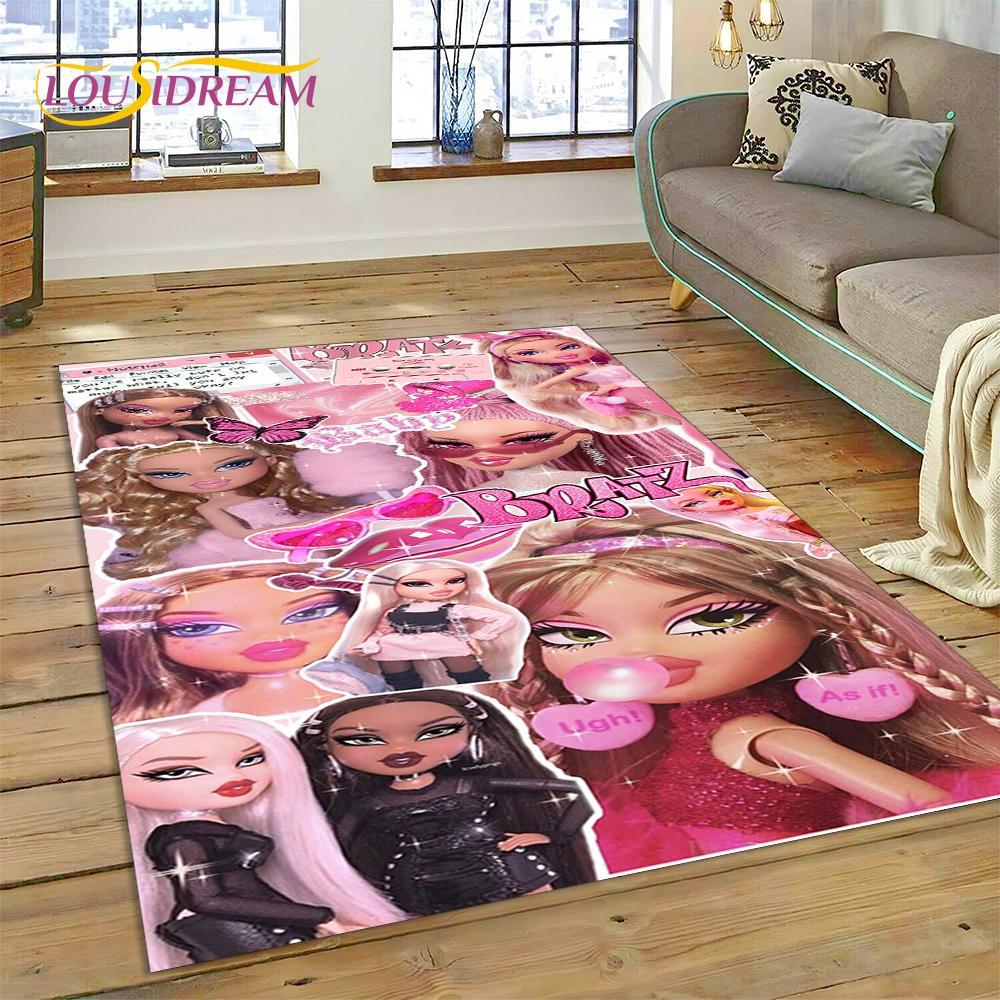 3D Cartoon Bratz Girlz Rock Game HD Carpet Rug for Home Living Room Bedroom Sofa Doormat Decor,kids Area Rug Non-slip Floor Mat