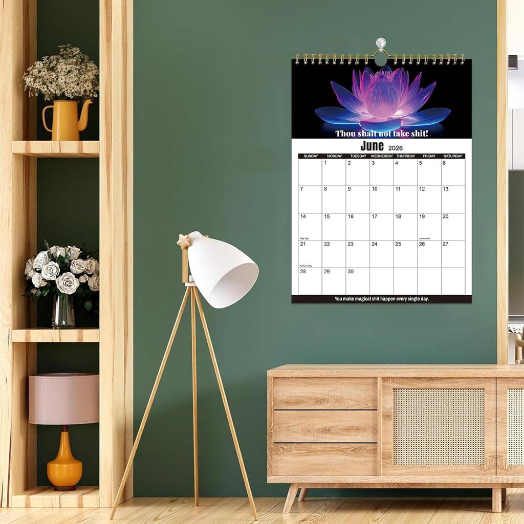 Fu-ck It 2026 Calendar for Tired Women, 2026 Fu-ck It Wall Calendar for Tired Women, Humor Hanging Month Calendar,Hanging Calendar for Home