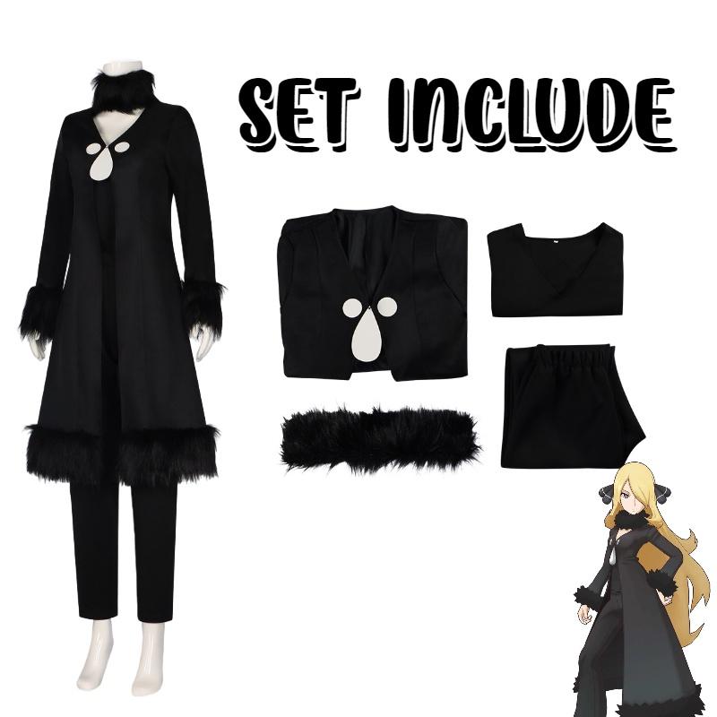 

Cosplay Cynthia Costume Girl Anime Dress Party Halloween Outfit Fans S