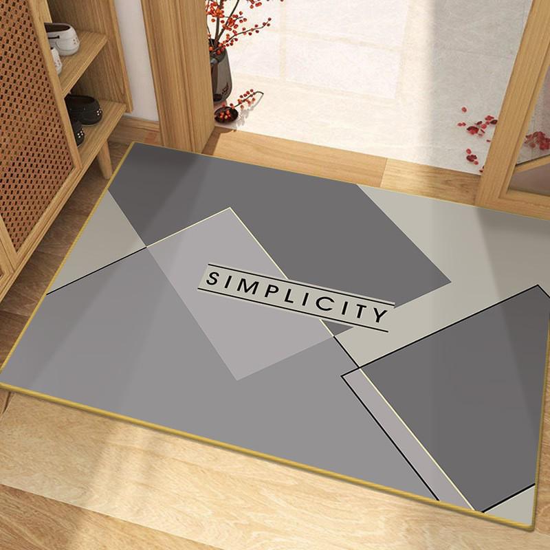 Modern Minimalist Non-Slip Diatom Mud Absorbent Door Mat for Bathroom and Toilet