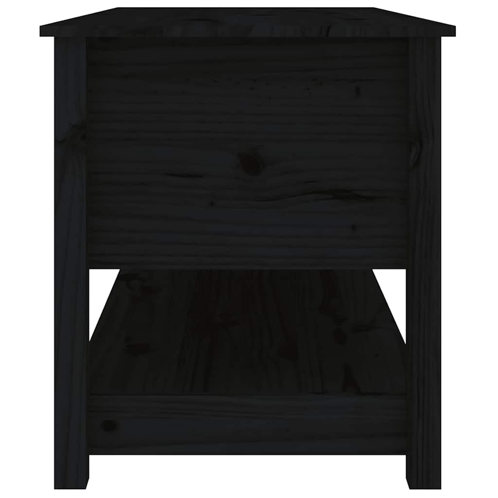Coffee Table Black 102 x 49 x 55 cm Solid Pine Wood