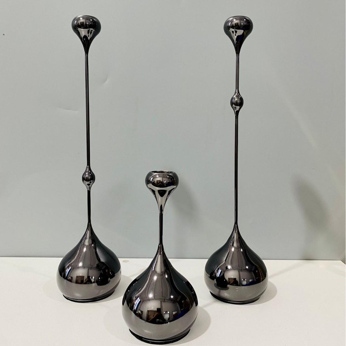 

Элегантные металлические подсвечники в форме капель воды для обеденного стола, прихожей или гостиной - роскошный современный декор