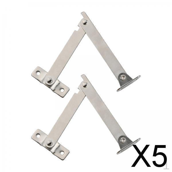 

5x 2 Pieces Lid Support Hinges Kitchen Cupboard Hinge Metal Brackets Cabinet Door