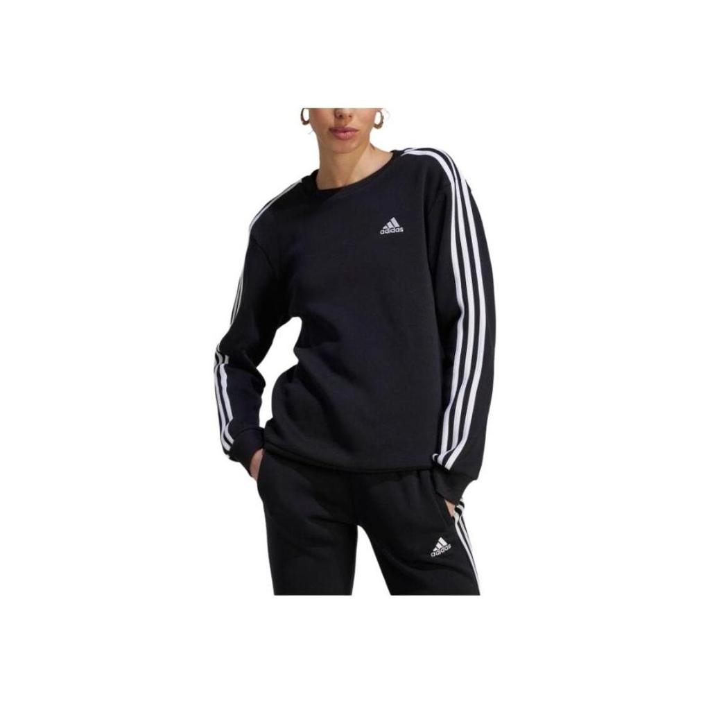 adidas Essentials 3-Stripes Fleece Sweatshirt Black Women's HZ5744