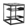 12U Open Frame Network Rack, 585 mm Depth, Wall Mounted or Floor Standing Server Rack, Heavy Duty 4 Post, with Vented Shelves & Mounting Hardware,