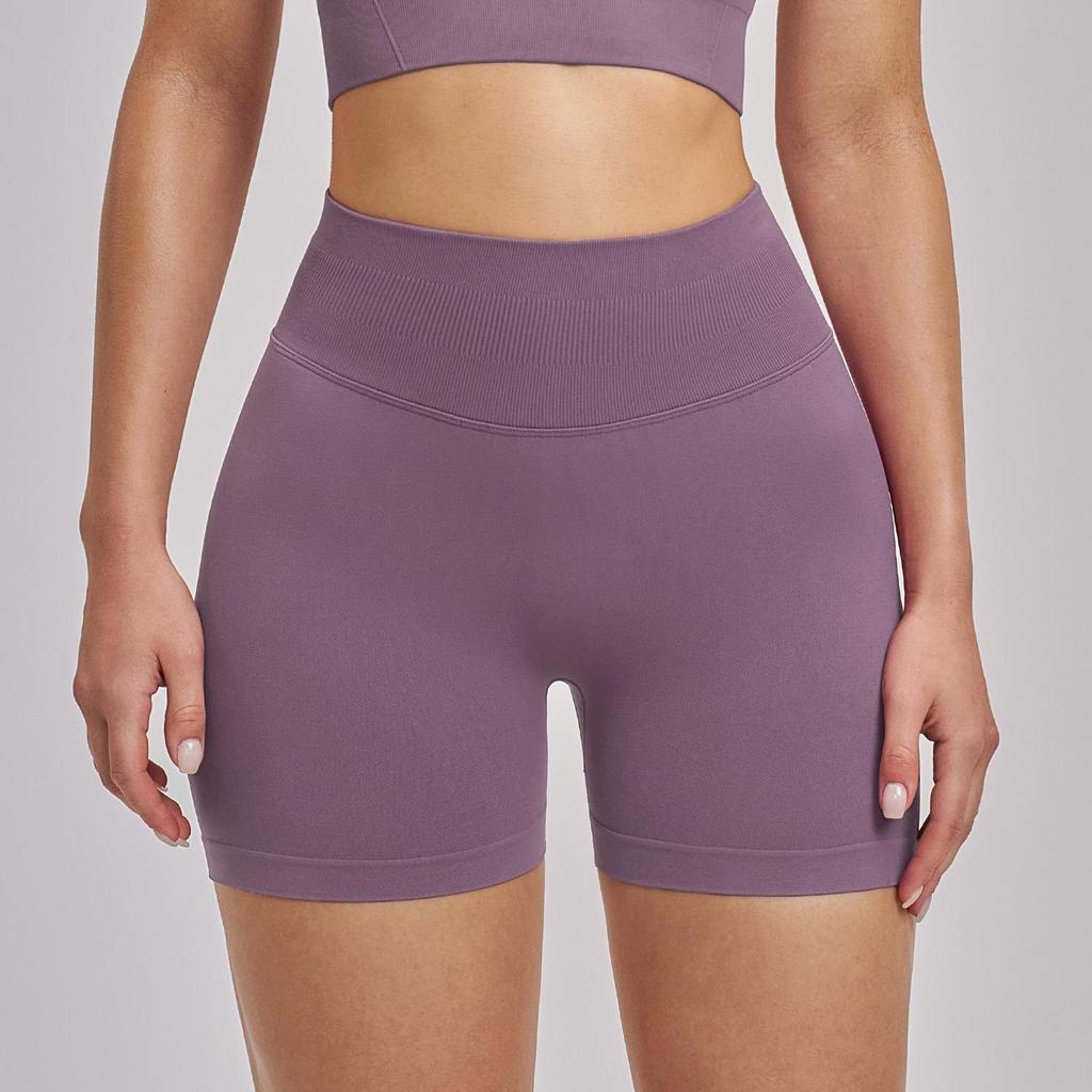 ZeChuang Women's Seamless High Waist Yoga Shorts - Butt-Lifting, Quick-Drying Summer Fitness Pants