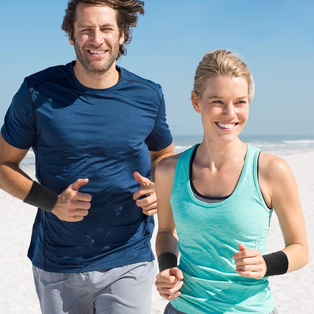 Aolikes 1 Pair Towel Sports Wristbands Tennis Sweat Bands Wrist Guard For Basketball Volleyball Padel Fitness Sweatbands Wrap